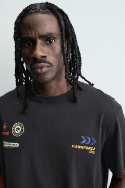 CAMISETA LAVADA GR?FICOS / Negro - Zara фото 5