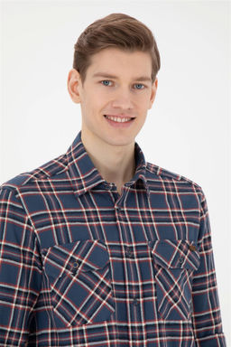 Мужская рубашка с длинным рукавом цвета индиго - U.s. polo assn фото 2