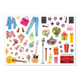 Наклейки Наряди куколку. Суперзвезда, 12 стр.