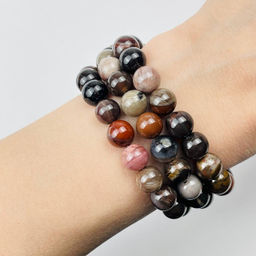 Бусины для украшений Окаменелое дерево (45 бусин) 38 см