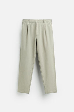 TEXTURED PLEATED TROUSERS - Zara фото 24
