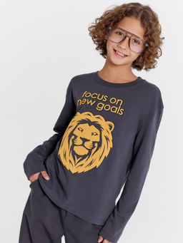 Лонгслив для мальчиков серый с печатью - Mark formelle фото 4