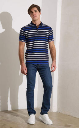 Футболка-поло F411-07-3137 blue - Fine joyce фото 9