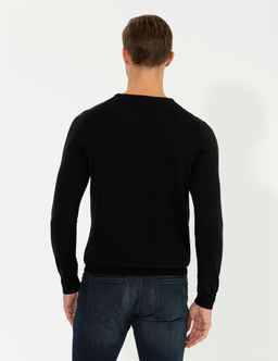Siyah Slim Fit Bisiklet Yaka Basic Triko Kazak - Pierre cardin фото 5