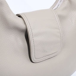 Сумка-мешок на молнии, наружный карман, длинный ремень, цвет серо-бежевый - Simaland фото 4