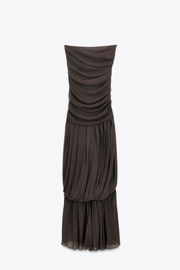 LIMITED EDITION DRAPED STRAPLESS LONG DRESS - Zara фото 11
