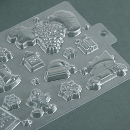 Цена за 10 шт. Форма для шоколада Новогодние традиции, 21?14 см