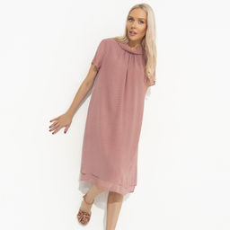 Платье с декоративным воротником Мечтательная (розовый) - Charutti фото 2