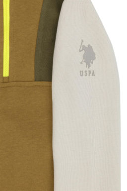 Бежевая толстовка с капюшоном для мальчика - U.s. polo assn фото 4