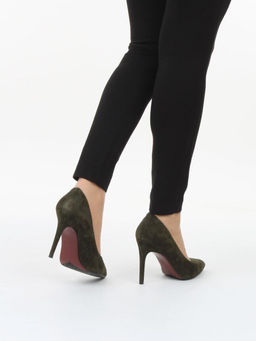 06-A88A-631LY DK. GREEN Туфли женские (натуральная замша)