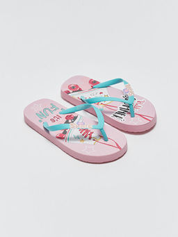 Bask?l? K?z ?ocuk Parmak Aras? Plaj Terli?i