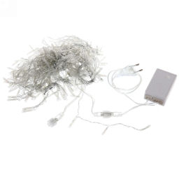Гирлянда для улицы ЗАНАВЕС ш2* в1,5 м 320 ламп LED, прозрач.пров, 8 реж.,IP-54, Белый (возможность соединения)