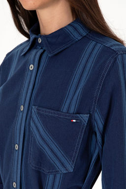 Kad_n Mavi Kemerli Mini Boy Jean Elbise Sepette S_rpriz _ndirim - U.s. polo assn фото 6