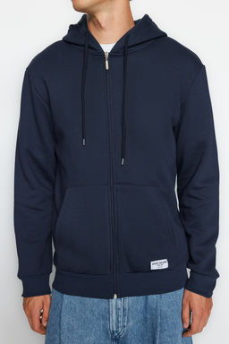 Lacivert Regular/Normal Kesim Fermuarl? Etiketli Ici Polar/S?cak Tutan Sweatshirt TMNAW23SW00172