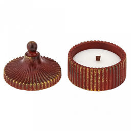 Свеча "Витрувий" д8см, h9,5см, парафин, в подсвечнике из гипса, время горения 20 часов, с декором (Россия)