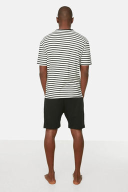 TRENDYOL MAN Siyah Regular Fit Orme Yazl?k Sortlu Pijama Tak?m? THMSS21PT0691 - Trendyolmilla фото 2