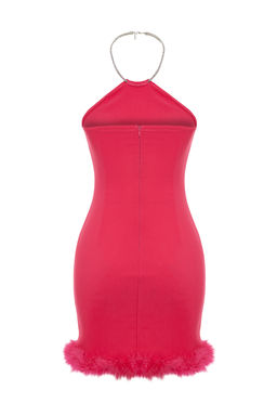 TRENDYOLMILLA Siyah Vucuda Oturan Otrisli Parlak Tasl? Dokuma K?sa S?k Abiye Elbise TPRSS23EL00255 фото 13