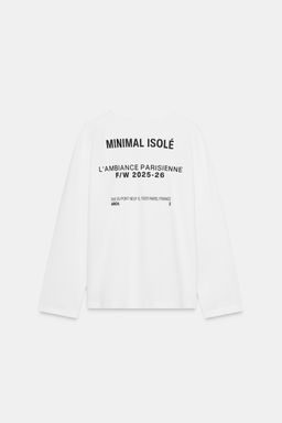 LONG SLEEVE TEXT T-SHIRT - Zara фото 4
