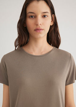 Lux Touch TENCEL TM Kahverengi Modal Tisort - Mavi фото 6