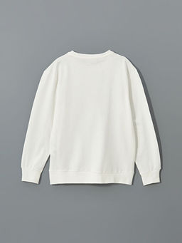 Bisiklet Yaka Bask?l? K?z ?ocuk Sweatshirt - Waikiki фото 3