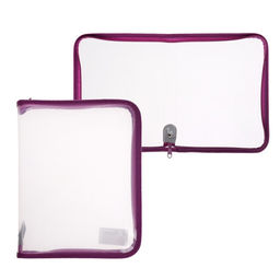 Папка пластиковая А5, 230 х 180 х 25 мм, молния вокруг, Calligrata Офис, ПМ-А5-01, 0.5 мм, прозрачная, Pastel, сиреневая