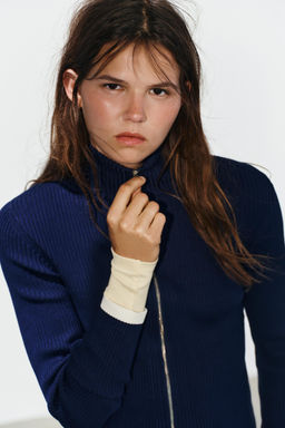 CHAQUETA PUNTO RIB / Azul?n - Zara фото 3