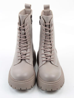 04-PAM439-2Z GRAY/BEIGE Ботинки зимние женские (натуральная кожа, 100% шерсть)