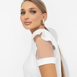 Футболка в рубчик Высокая мода без усилий (white) - Charutti фото 3