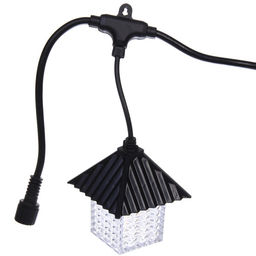 Гирлянда для улицы "Домики" 5 м 10 ламп LED (8,5*10 см) черн..пров, 1 реж.,IP-55 (220 V), Белый