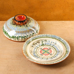 Блинница узбекская Риштанская керамика, d=26.5 см, разноцветная