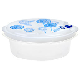 Контейнер пластмассовый Розы 1,65л - 20,2х14,5х7,7см, набор 3шт, с пароотводом, для хранения в холодильнике, цвета микс (Китай) - Домашняя мода фото 2