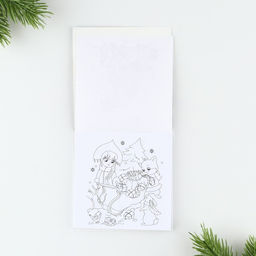 Подарочный набор новогодний, блокнот-раскраска и восковые мелки Время чудес