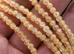 Браслет из сахарного кварца шарик 4мм цв.персиковый, 17см