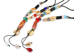 Бусы из циркона с сердоликом бочонок 14*40мм цв.ассорти, 80см