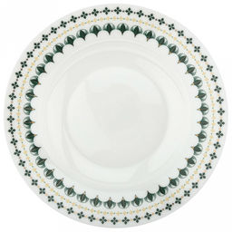 "Мадрид" Тарелка глубокая фарфоровая д230мм h37мм, 580мл, тонкостенный, деколь с золотом, в коробке (Китай)