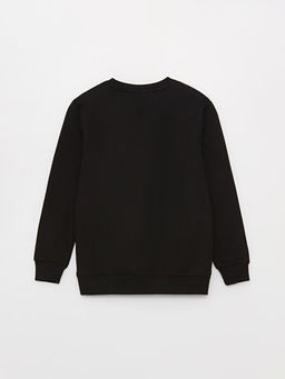 Bisiklet Yaka Bask?l? Uzun Kollu Erkek ?ocuk Sweatshirt - Waikiki фото 2