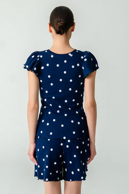 Арт.9176/1 Пижама с шортами 42-48 (4 шт) Цвет:синий, белый