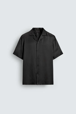 CAMISA SATINADA RELAXED FIT / Negro - Zara фото 8