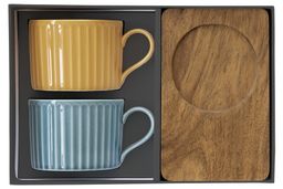 Набор чашек Время отдыха, синяя, жёлтая, 0,25 л, 2 шт - Easy life фото 3