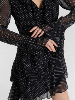 Платье женское черное в горошек - Mark formelle фото 5