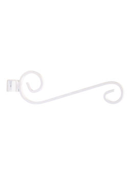 Кронштейн для кашпо с цветами, длина 27 см, металлический, белый