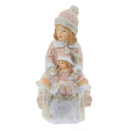 Фигурка декоративная "Ребёнок на санках", 2 в., L9 W5,5 H10,5 см, 2в.