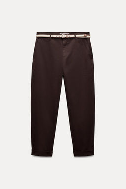 BELTED CHINO TROUSERS - Zara фото 5