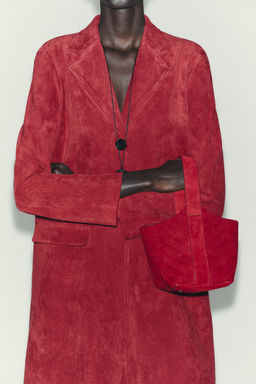 FAUX SUEDE FROCK COAT