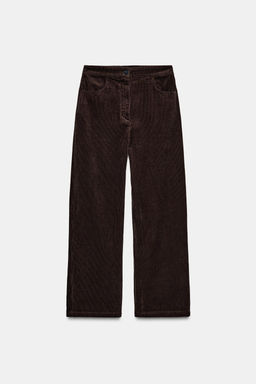 ZW COLLECTION WIDE-LEG CORDUROY TROUSERS - Zara фото 6