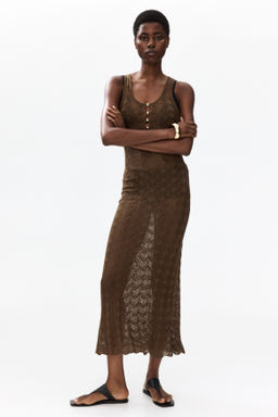 Vestido efecto crochet con tapeta de botones - H&m фото 3