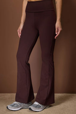 Kahverengi F?rcal? Soft Kumas Bel Katlamal? Flare/Ispanyol Paca Yoga Orme Spor Tayt THMAW26TY00001