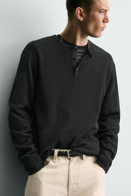 JERSEY ESTRUCTURA CUELLO PANADERA / Negro - Zara фото 5