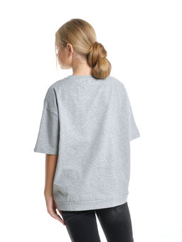 Футболка с принтом 22-7613 светло-серый меланж - Mini maxi фото 2