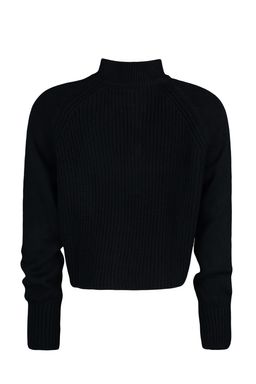 Siyah Crop Fermuarl? Dik Yaka Basic Triko Kazak TWOAW22KZ1632
